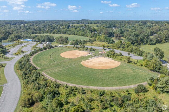 Alpha Ridge Park features baseball diamonds and open-air amenities near Marriottsville.