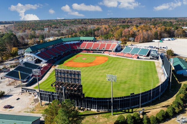 Five County Stadium is a baseball stadium located where 5 counties come together in NC.