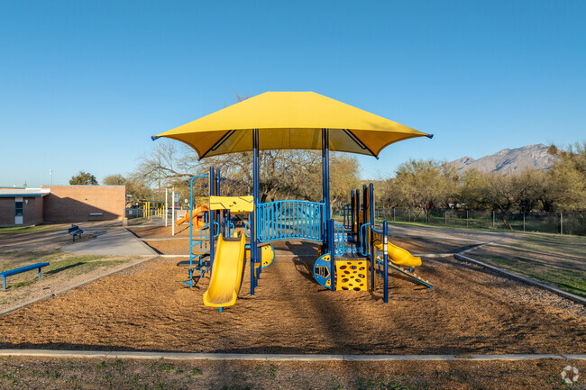 There are many play areas at Collier Elementary School.