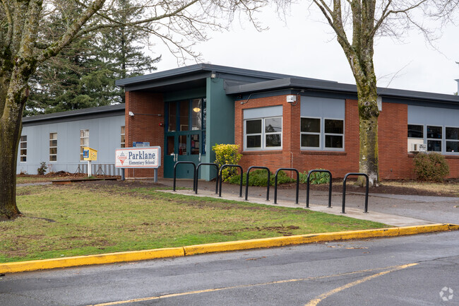 Bike parking can be found in front of Parklane Elementary School.