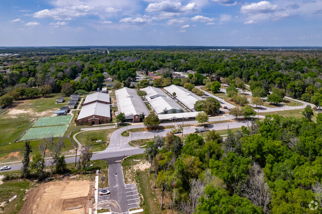 A beautiful aerial view of Saddlewood Elementary School's campus.