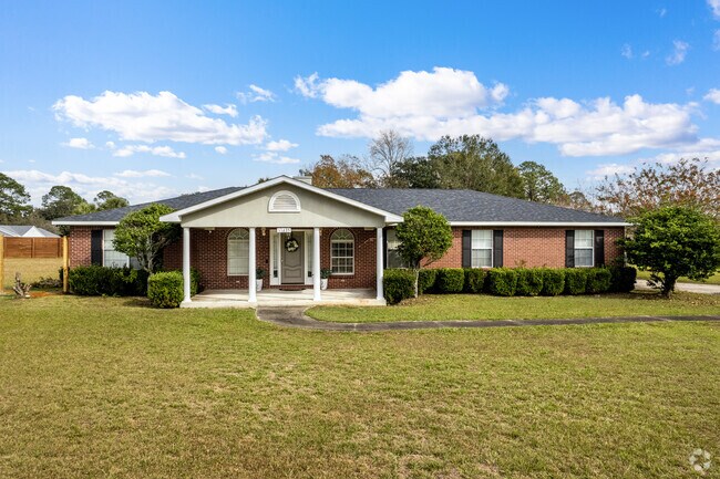 Brick ranch-style homes are common across Irvington's quiet roads.