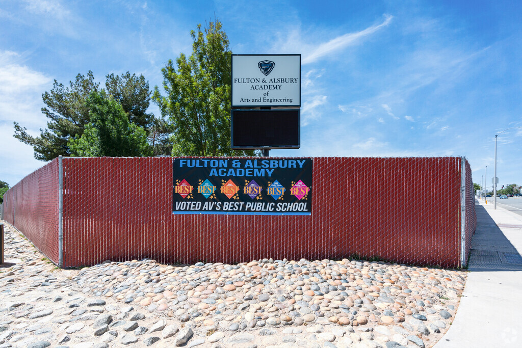 The Fulton And Alsbury Academy Of Arts And Engineering has a large entrance sign.