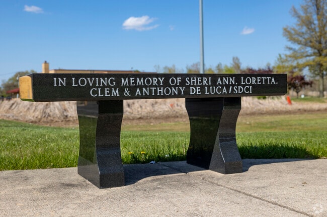 Memorial benches dedicated by residents of Sauk Village.