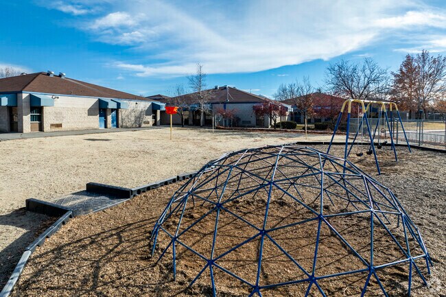 The jungle gym at Katherine Dunn Elementary School.