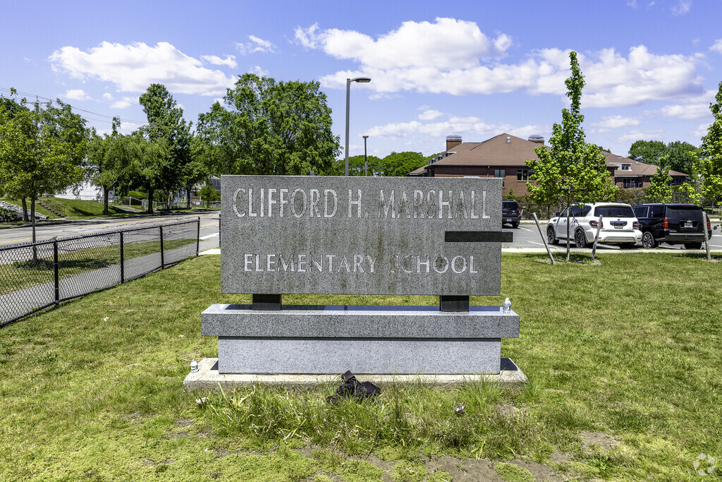 Clifford H. Marshall Elementary School sign in Quincy Point.