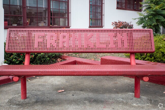 Franklin Elementary School has several benches with their name in them around campus.