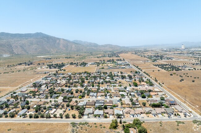 Look down at one of the two neighborhoods in Cabazon, Ca,