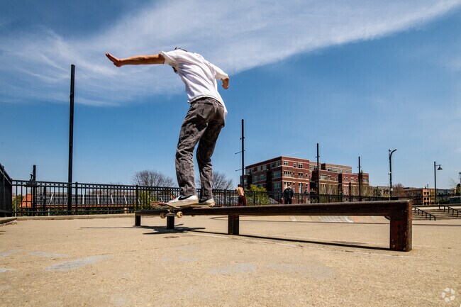 Action sports enthusiasts from the Sak's Woods neighborhood can throw down at Quarry Skatepark.