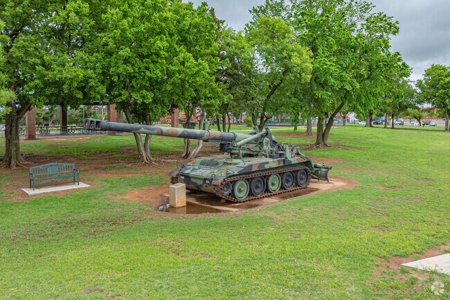 Visit the military appreciation statues located in Wild Horse Park.
