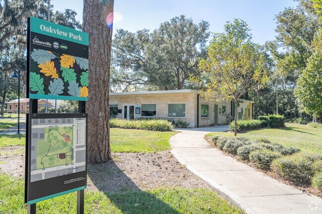 The main house is at the entrance of Oakview Park, where you'll find a convenient restroom.
