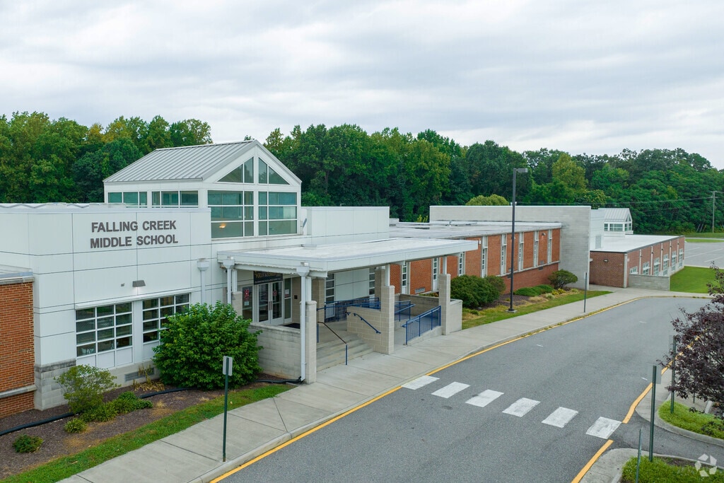 The Entrance to Falling Creek Middle School provides easy access to students and visitors.