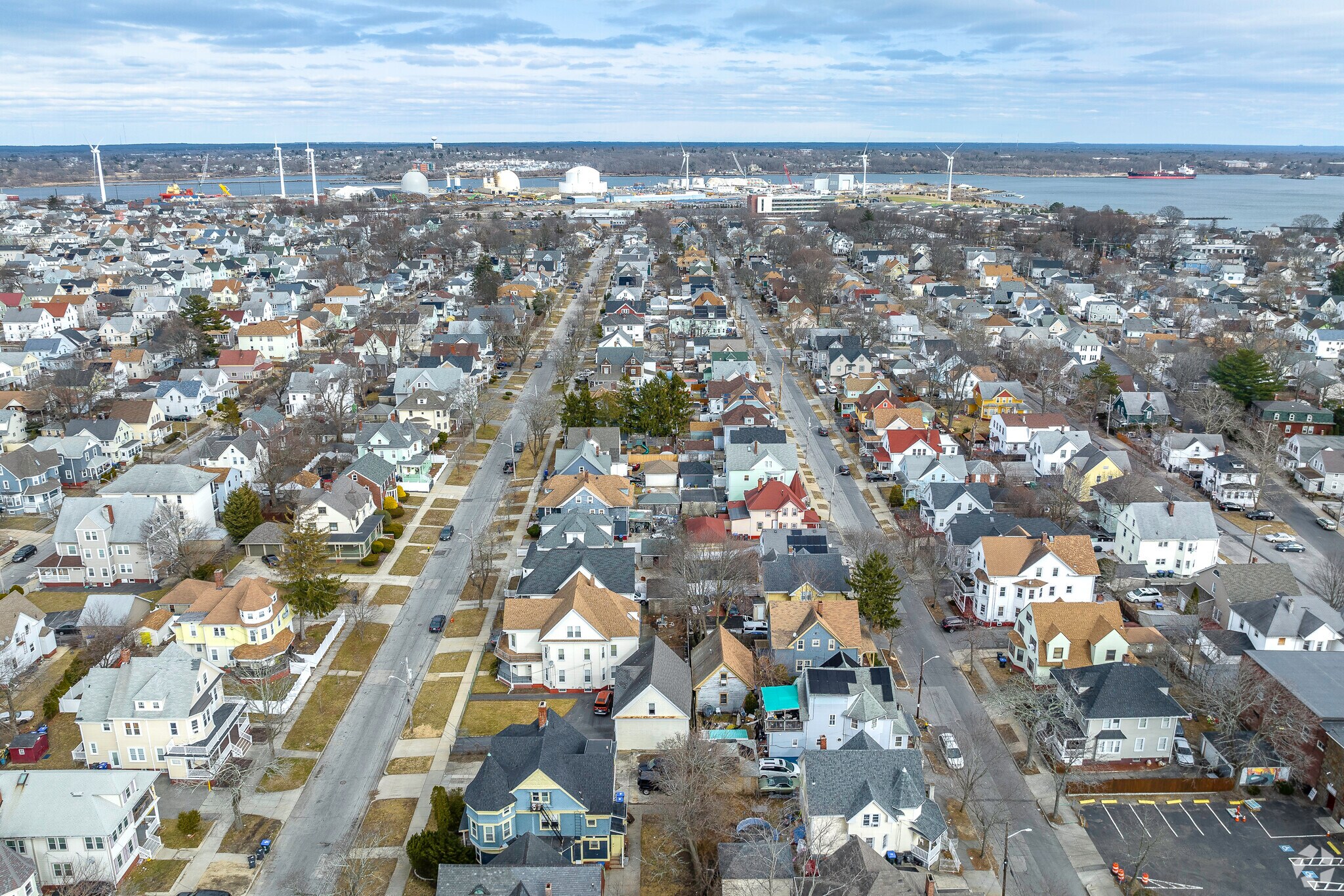 Aerial view of homes in Washington Park