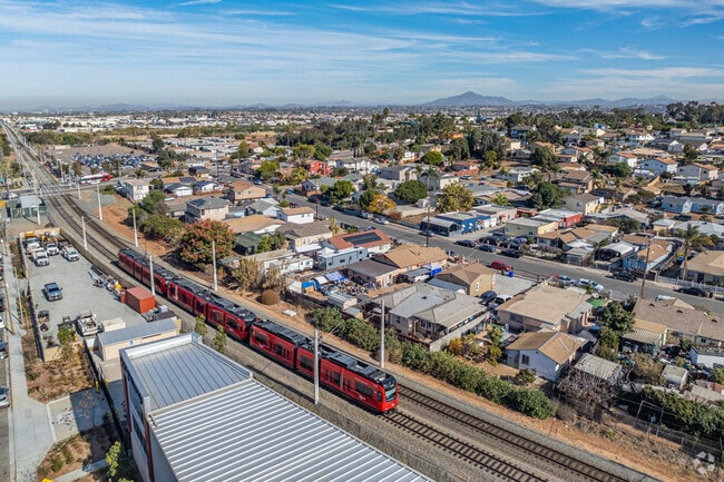 San Diego Trolley service connects Palm City with greater San Diego.