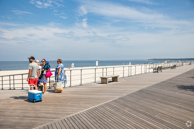The boardwalk stretches miles along the beach at Sunken Meadow State Park.