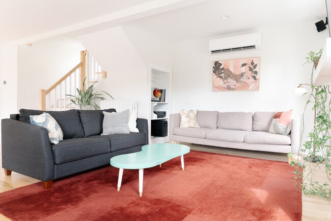 Living room with mini split (AC & additional heat option)