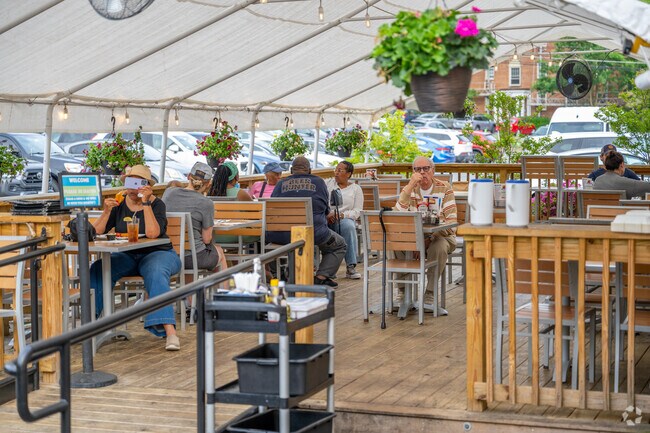 The Parkway Deli near Colonial Village has a large outdoor patio and traditional Jewish food.