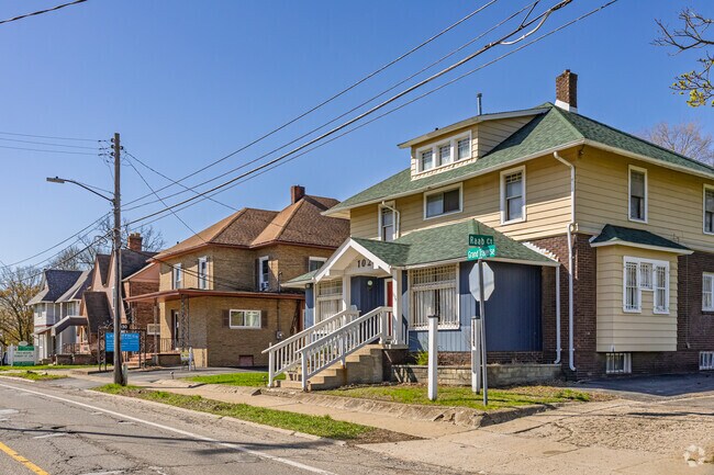Many single family homes on Grand Traverse street sit beside homes converted to commercial use.