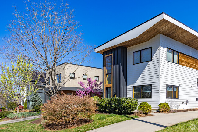This cluster of homes in West Salem features distinctive modern architecture.