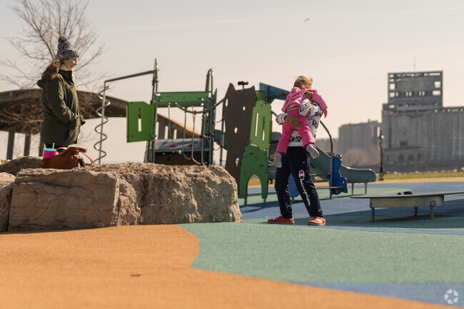Buffalo Harbor State Park playground sits just south of Ellicott.