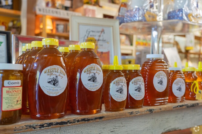 Juliette residents sell home made small batch honey downtown.