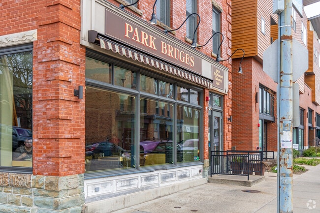 Park Bruges in Highland Park stands on a corner on Bryant Street.