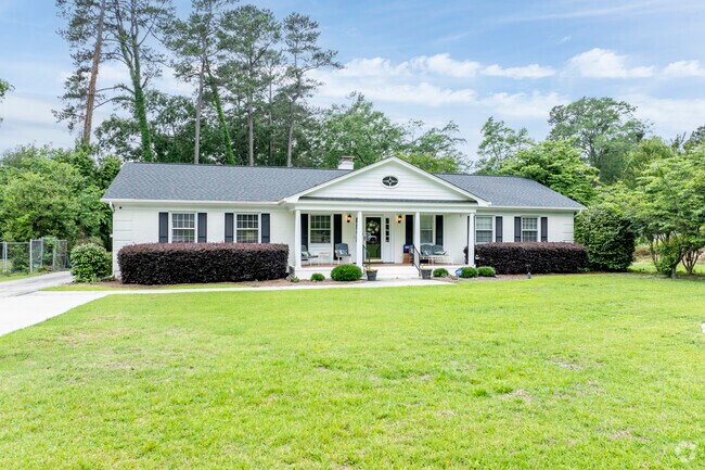 A modern Ranch-style home will often have a gable porch to give emphasis to the design.
