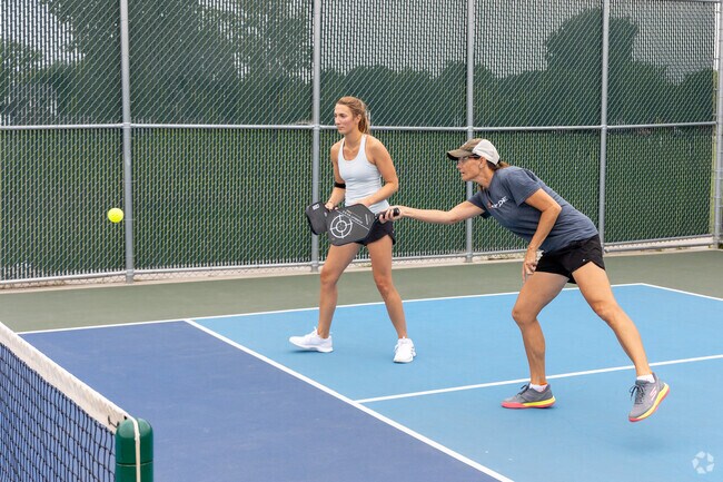The many Pickleball courts in Brunsdale park are typically packed on the weekends.