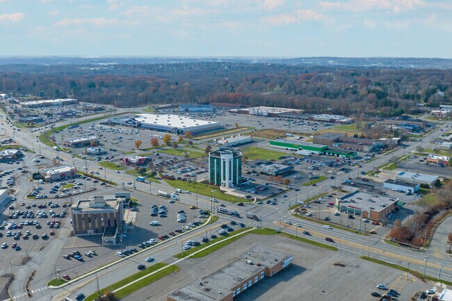 Aerial of downtown Hermitage.