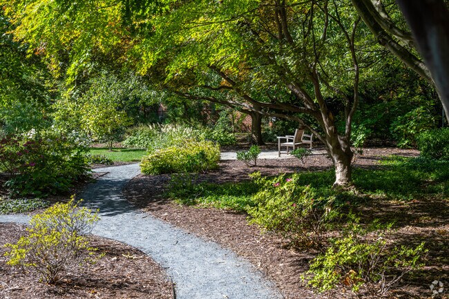 Small unnamed parks are tucked behind some of the apartment buildings in Wakefield.