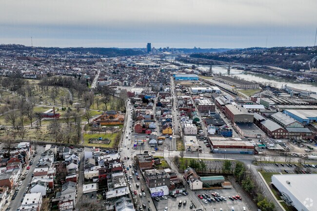 Central Lawrenceville can be found just Northeast of Pittsburgh.