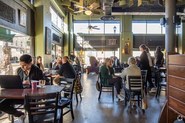 Minutes from East Hillside, Acoustic Cafe is an Eau Claire classic anytime of day.