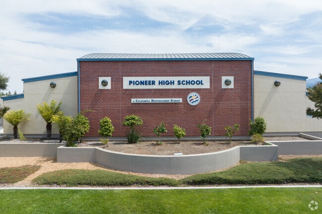 Pioneer High School is a well-regarded public school serving the Almaden Meadows community.
