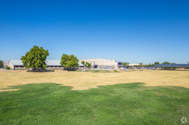 Exploring the expansive open field at Rio Vista Elementary School in Avondale.