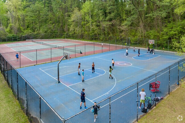 The basketball court at Shady Valley Park in Pine Hills is popular after school.
