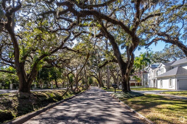 The tree-lined streets enhance the overall distinctiveness of Beach Park.