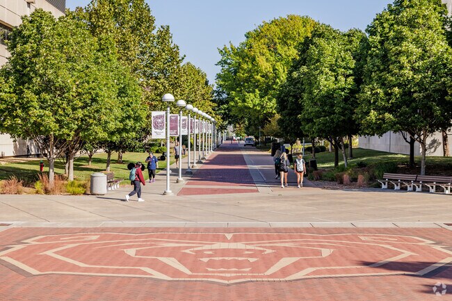 The Missouri State University campus sits adjacent to the Walnut Street neighborhood in Springfield.