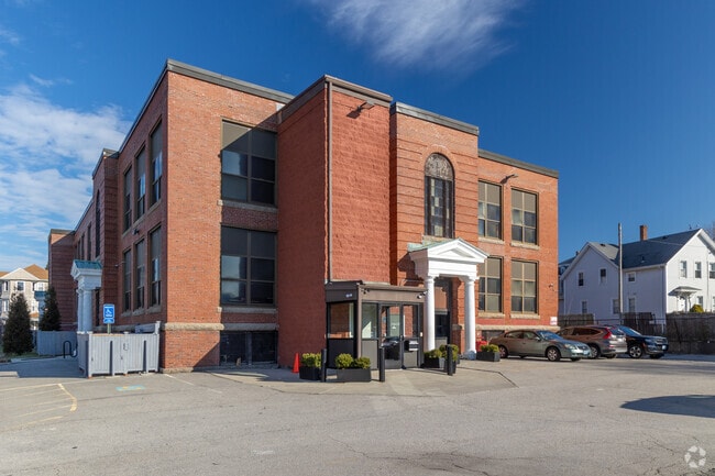 Main entrance at Argosy Collegiate Charter Middle School in Fall River, Massachusetts.
