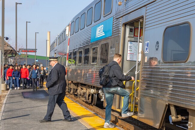 The Metra has two stations located just south Belmont Central, making a trip downtown easy.