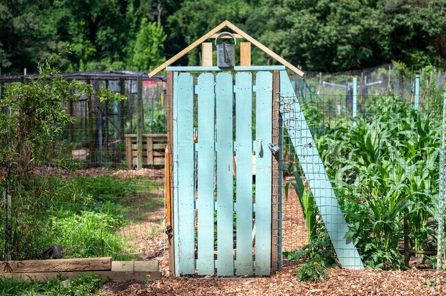 An entrance to the community garden at Fort Dupont Park in Washington DC.