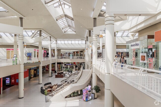The two-story Galleria at Crystal Run mall hosts boutiques, restaurants and a trampoline park.