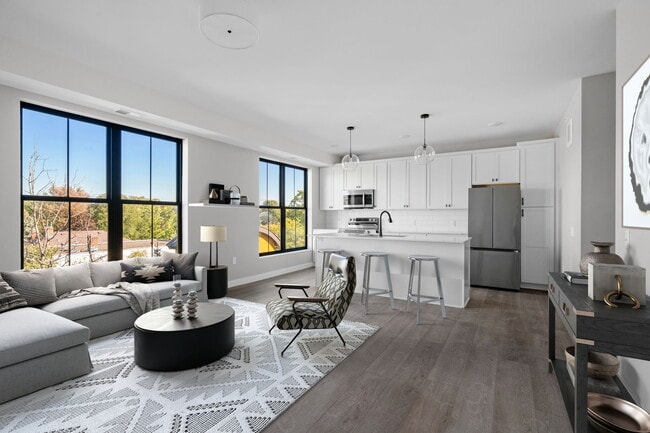 NW Corner 4th Floor Unit - staged virtually