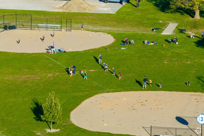 Youngsters learn the game of football at Nora-Far Northside's First Baptist Athletic's field.