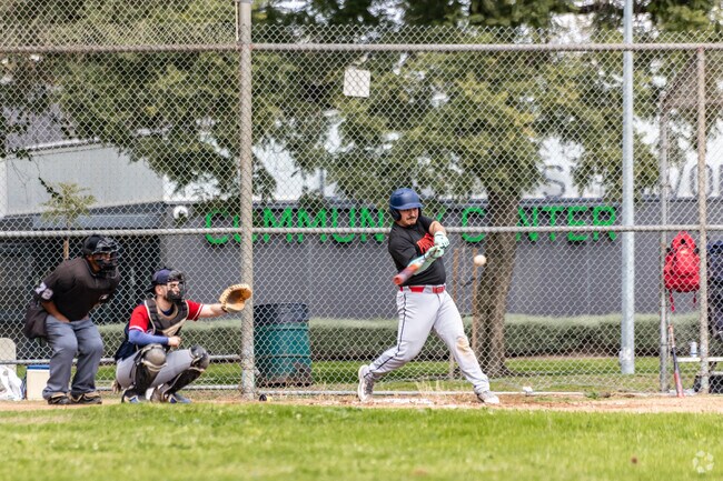 Houghton Park’s baseball diamonds host lively games for Nehyam residents.
