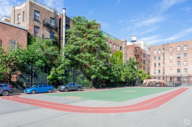 MS 243 Center Schoolprovides athletic courts for students to play on.