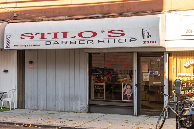 Pictures of Mayor Brian Stack appear in the windows of many Union City establishments.