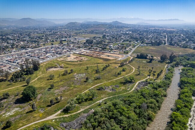 Elevated View of the Santa Ana River with Plenty of Green Space