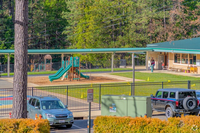The playground may be small at Yuba Feather Elementary School but it is certainly well used.