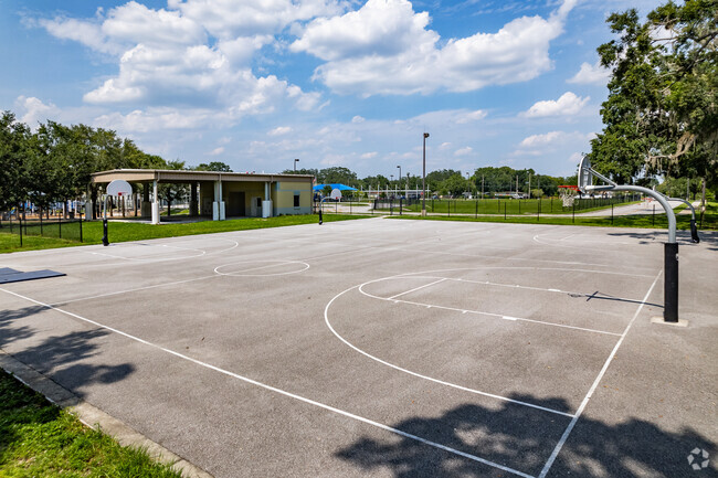 Rock Lake Elementary School's basketball courts, home of the Beavers in Orange County.