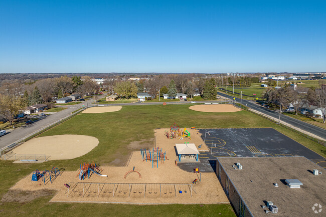 The playground at Malone Elementary School is on the north side of the building.